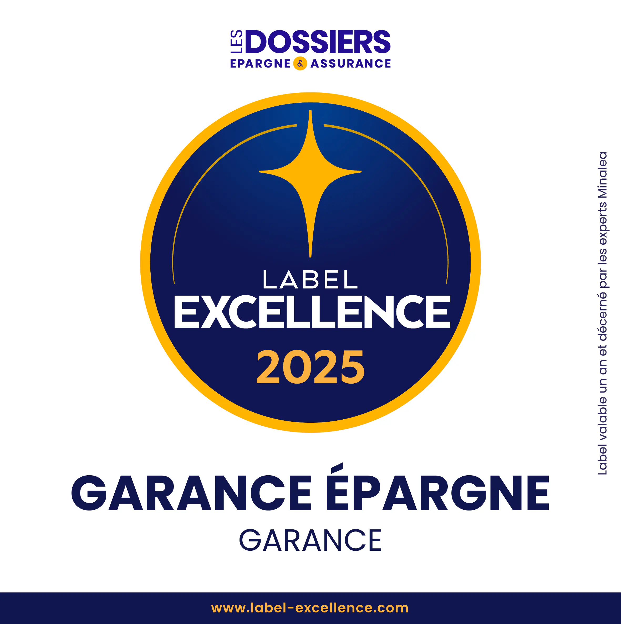 Garance Épargne 2025 — Excellence reconnue